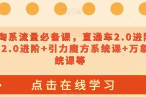 2023淘系流量必备课，直通车2.0进阶+引力魔方2.0进阶+引力魔方系统课+万象台系统课等