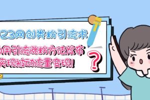 （5534期）2023网创类粉引流术，自用引流涨粉方法发布，实现被动流量变现！