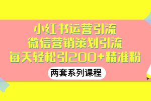 （2888期）小红书运营引流+微信营销策划引流，每天轻松引200+精准粉（两套系列课程）