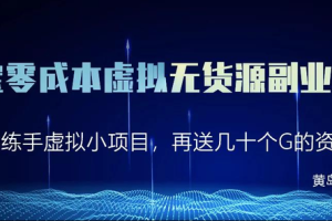 黄岛主淘宝零成本虚拟无货源副业项目2.0，单店月赚5000纯利润！