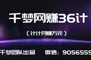 千梦网赚36计第22计公众号破解软件简单月赚3000副业实操课程