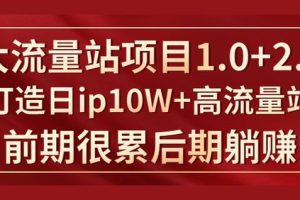 《大流量站项目1.0+2.0》打造日ip10W+高流量站，前期很累后期躺赚